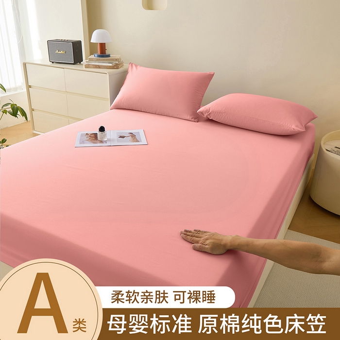 青泽家纺 2026新款新款防滑水洗棉全包席梦思床笠床垫防尘保护罩 粉豆沙