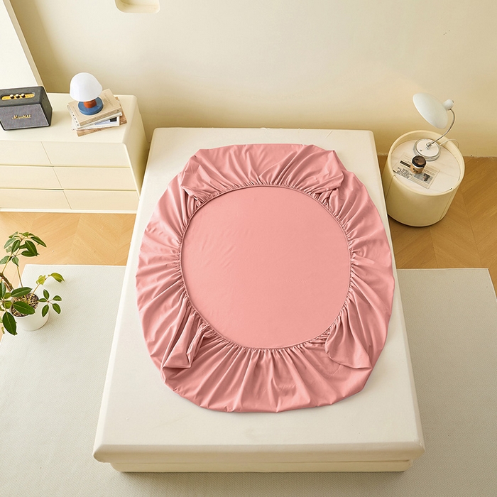 91家纺网 家纺一手货源 找家纺 青泽家纺 2026新款新款防滑水洗棉全包席梦思床笠床垫防尘保护罩 粉豆沙