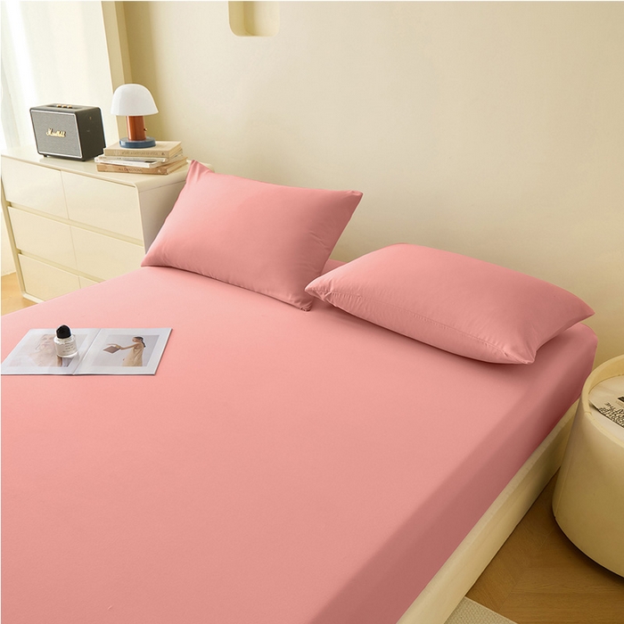 91家纺网 家纺一手货源 找家纺 青泽家纺 2026新款新款防滑水洗棉全包席梦思床笠床垫防尘保护罩 粉豆沙