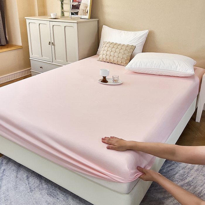 91家纺网 家纺一手货源 找家纺 青泽家纺 2026新款新款防滑水洗棉全包席梦思床笠床垫防尘保护罩 玉色