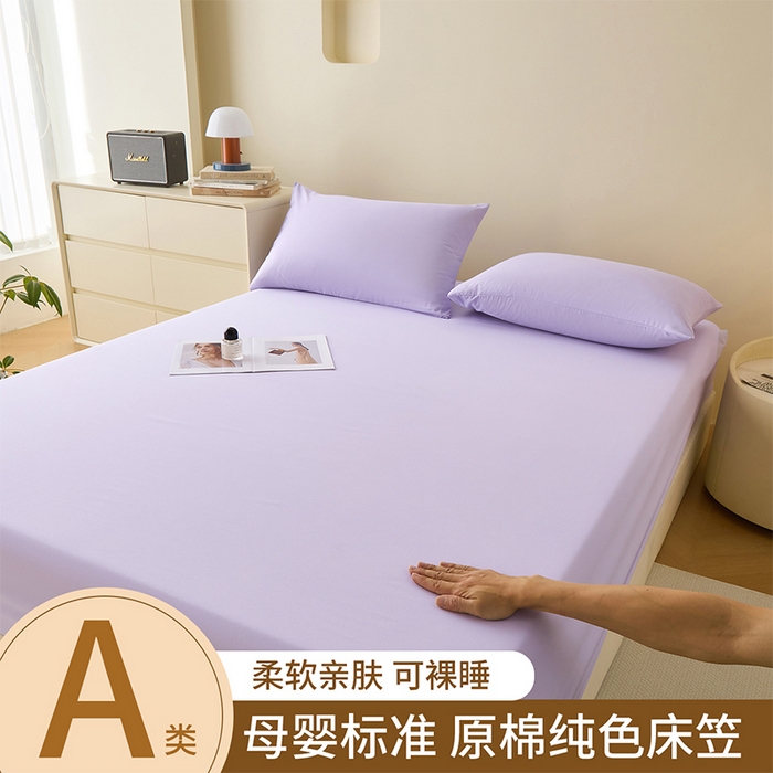 青泽家纺 2026新款新款防滑水洗棉全包席梦思床笠床垫防尘保护罩 紫色