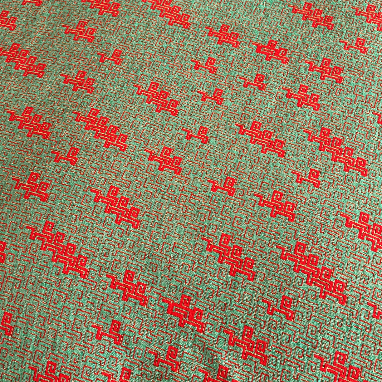 91家纺网 家纺一手货源 找家纺 春皖家纺 2026新款全棉色织双层纱提花百福系列拉链款-单被套 绿赤兔