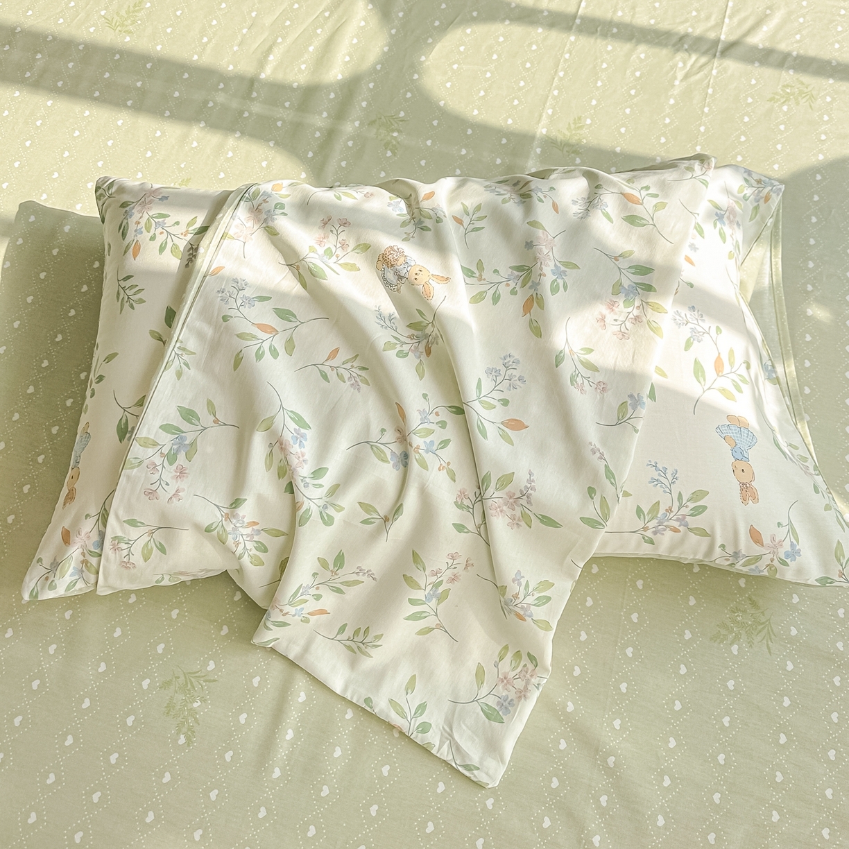 91家纺网 家纺一手货源 找家纺 颜选 2026新款全棉纯棉印花四件套 风铃小兔