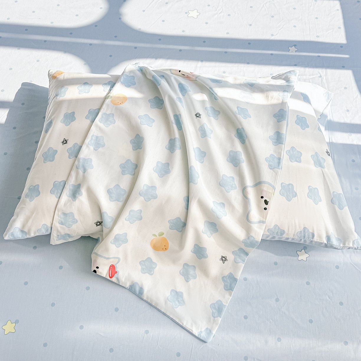 91家纺网 家纺一手货源 找家纺 颜选 2026新款全棉纯棉印花四件套 星星狗