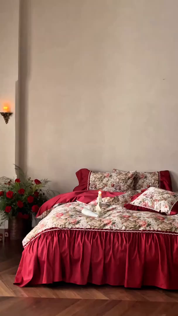 91家纺网 家纺一手货源 找家纺 （总）优然居家纺 2026新款100棉数码印花复古大花边四件套-罗马假期（会员-20 控价【基础价】468/488）