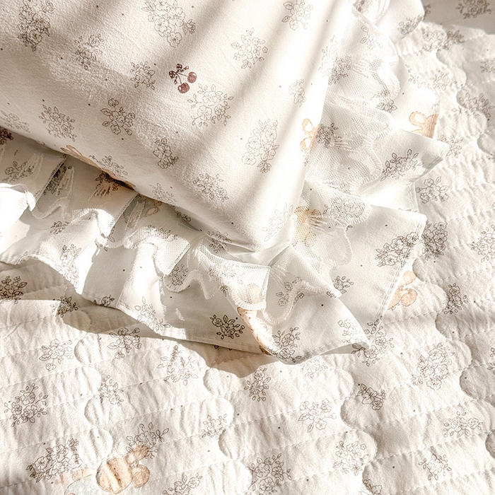 91家纺网 家纺一手货源 找家纺 （总）韩约家纺 2026新款韩式双层花边古法棉感床盖四件套