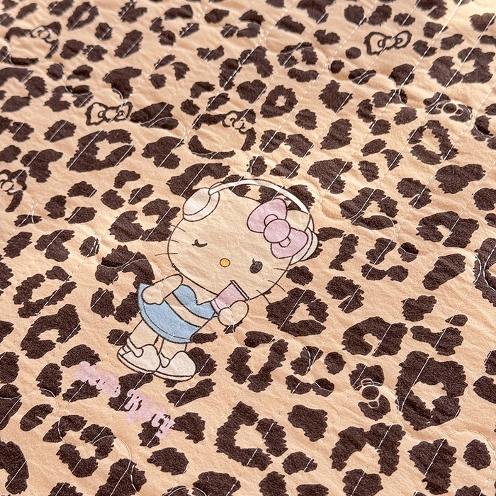 91家纺网 家纺一手货源 找家纺 韩约家纺 2026新款韩式双层花边古法棉感床盖四件套 豹纹女孩