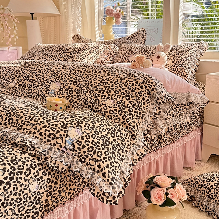 91家纺网 家纺一手货源 找家纺 （总）韩约家纺 2026新款韩式双层花边古法棉感床盖四件套