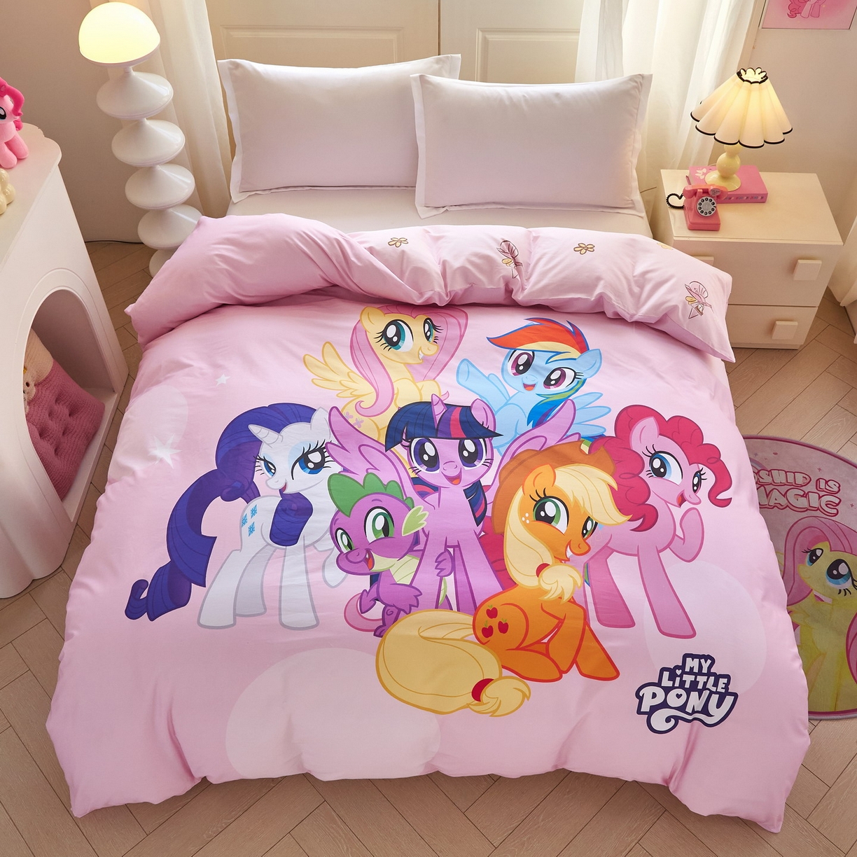 （总）蘭菲家纺 2026新款全棉纯棉大版卡通单被套被套单件-小马宝莉