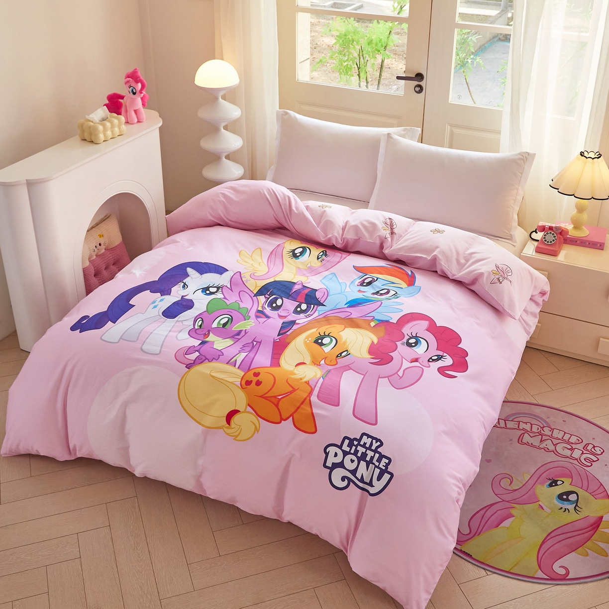 91家纺网 家纺一手货源 找家纺 （总）蘭菲家纺 2026新款全棉纯棉大版卡通单被套被套单件-小马宝莉