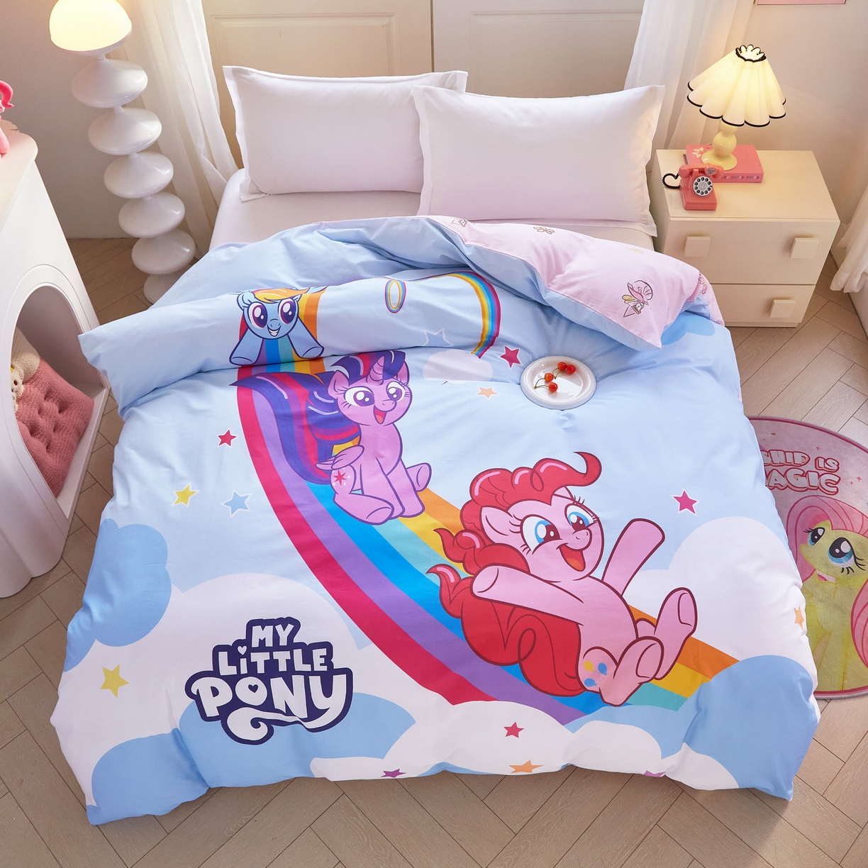 91家纺网 家纺一手货源 找家纺 （总）蘭菲家纺 2026新款全棉纯棉大版卡通单被套被套单件-小马宝莉