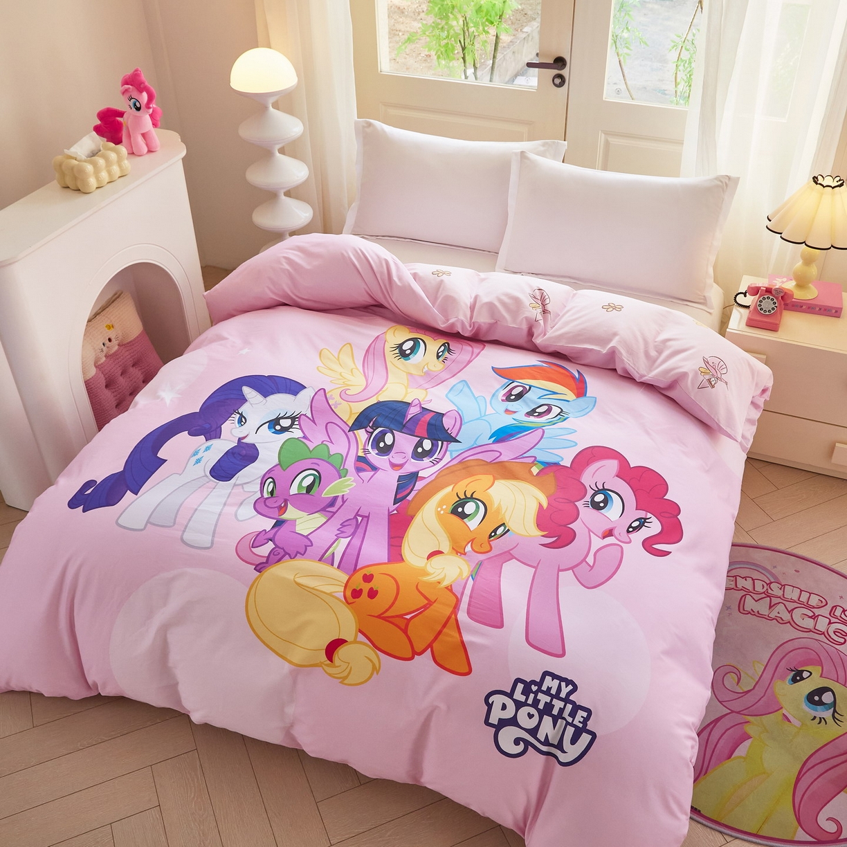 91家纺网 家纺一手货源 找家纺 （总）蘭菲家纺 2026新款全棉纯棉大版卡通单被套被套单件-小马宝莉