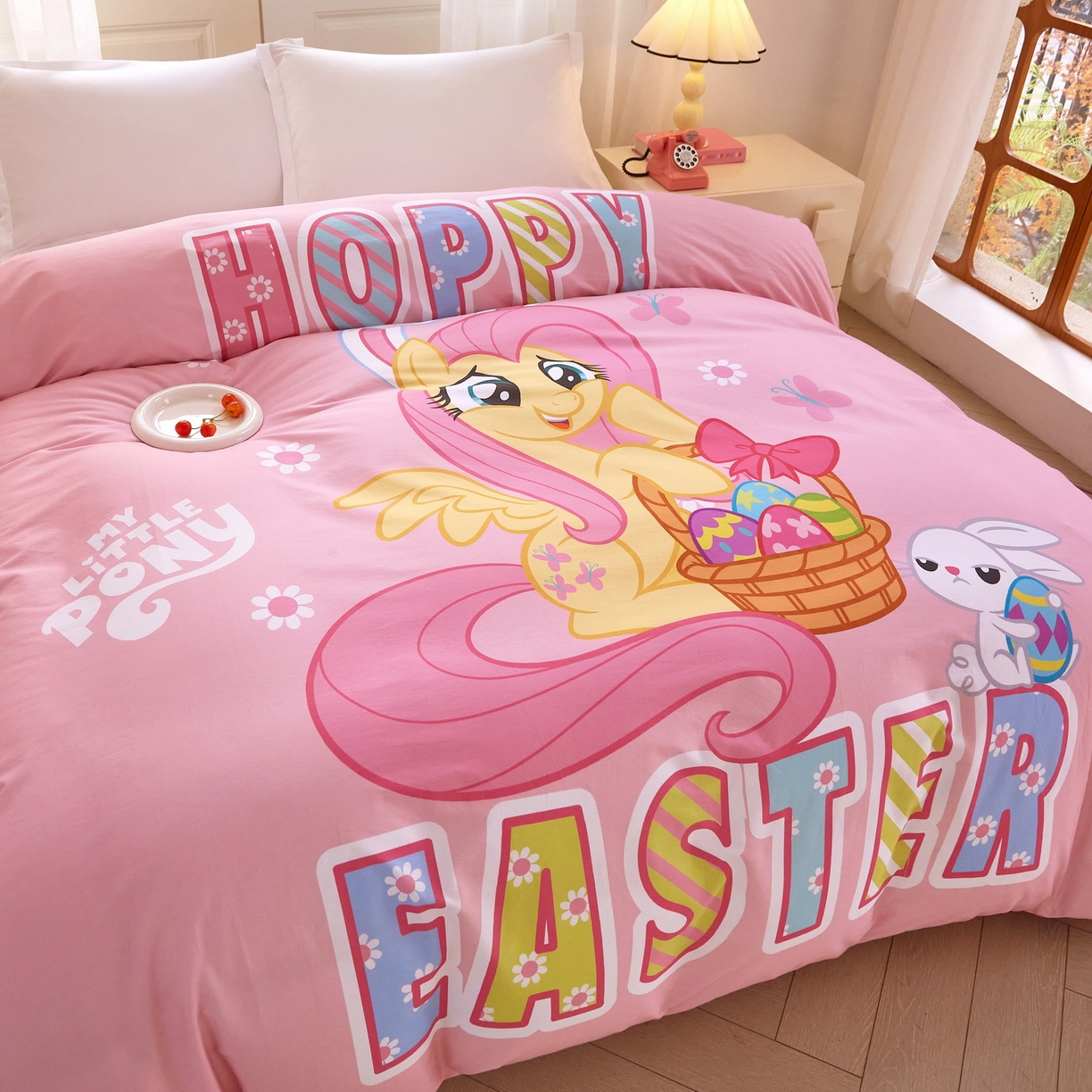 91家纺网 家纺一手货源 找家纺 蘭菲家纺 2026新款全棉纯棉大版卡通单被套被套单件-小马宝莉 粉色.宝莉