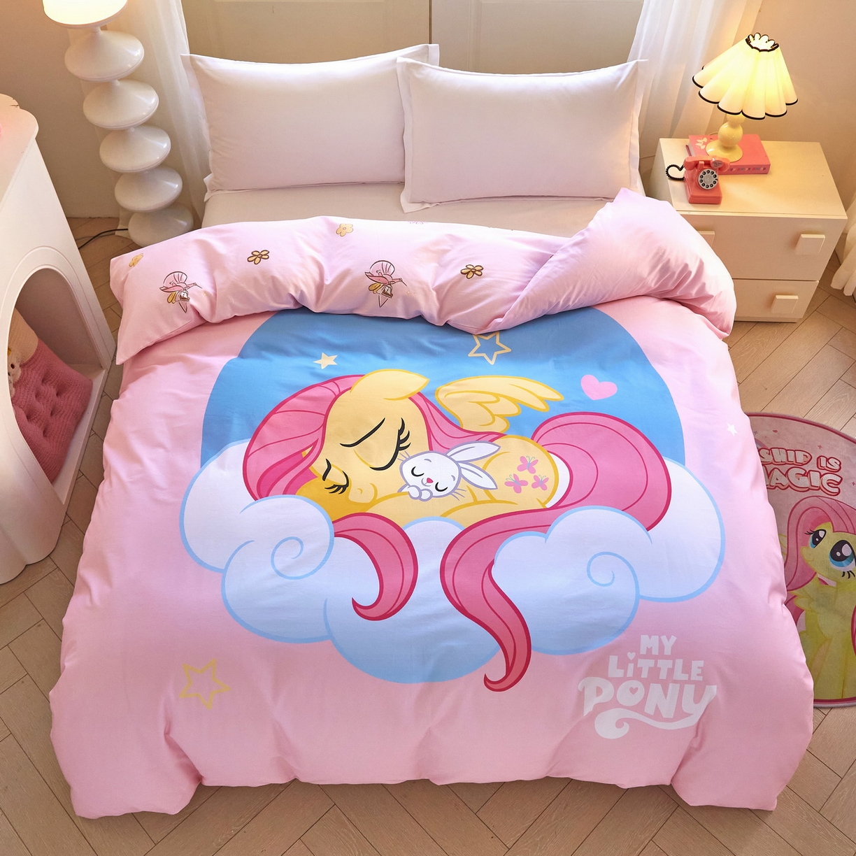 蘭菲家纺 2026新款全棉纯棉大版卡通单被套被套单件-小马宝莉 晚安.宝莉