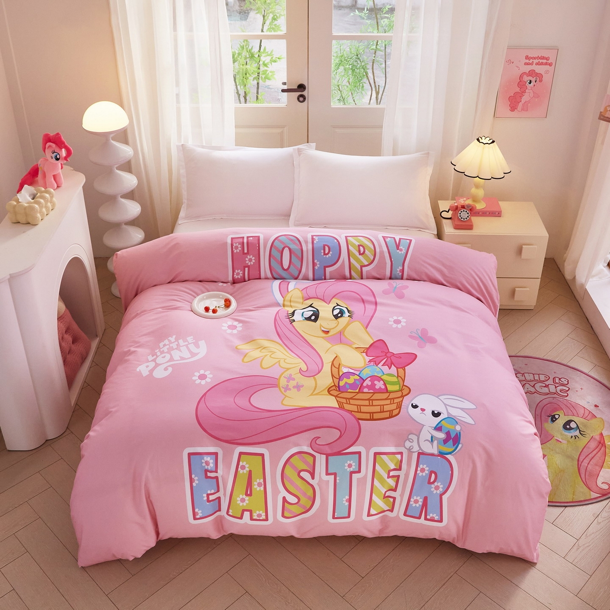 91家纺网 家纺一手货源 找家纺 蘭菲家纺 2026新款全棉纯棉大版卡通单被套被套单件-小马宝莉 粉色.宝莉