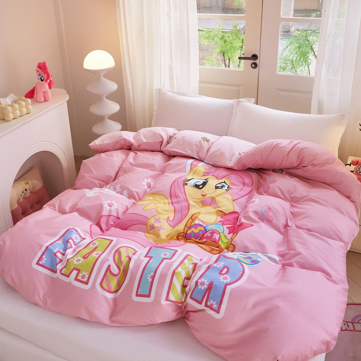 91家纺网 家纺一手货源 找家纺 蘭菲家纺 2026新款全棉纯棉大版卡通单被套被套单件-小马宝莉 粉色.宝莉