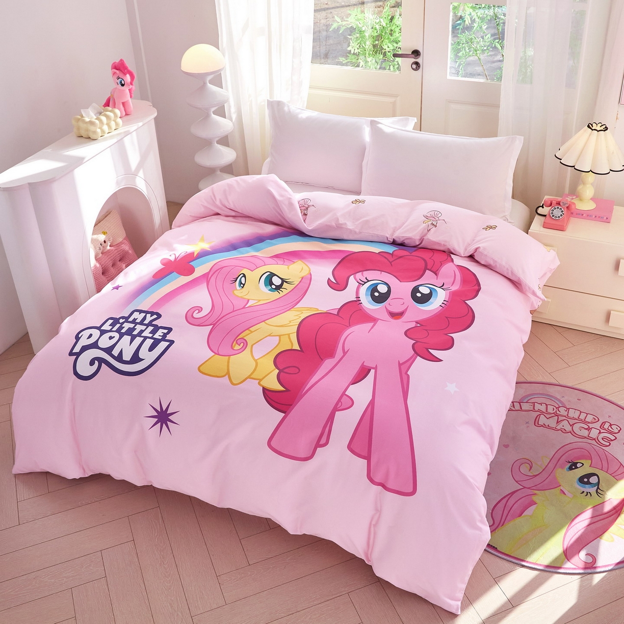 91家纺网 家纺一手货源 找家纺 蘭菲家纺 2026新款全棉纯棉大版卡通单被套被套单件-小马宝莉 伙伴.宝莉