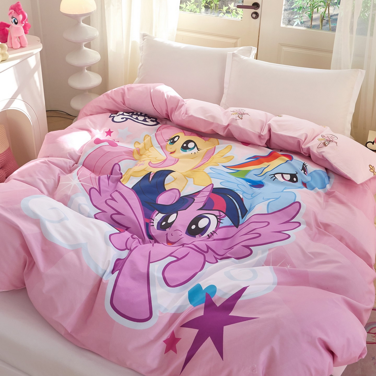 91家纺网 家纺一手货源 找家纺 蘭菲家纺 2026新款全棉纯棉大版卡通单被套被套单件-小马宝莉 飞翔.宝莉