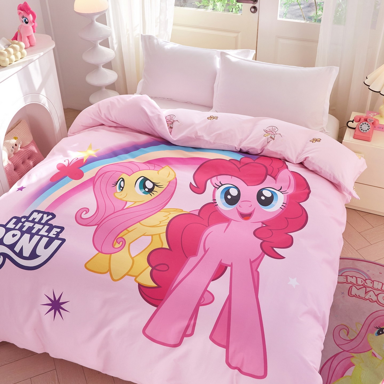 91家纺网 家纺一手货源 找家纺 蘭菲家纺 2026新款全棉纯棉大版卡通单被套被套单件-小马宝莉 伙伴.宝莉