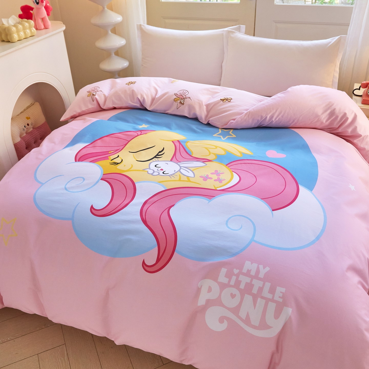 91家纺网 家纺一手货源 找家纺 蘭菲家纺 2026新款全棉纯棉大版卡通单被套被套单件-小马宝莉 晚安.宝莉