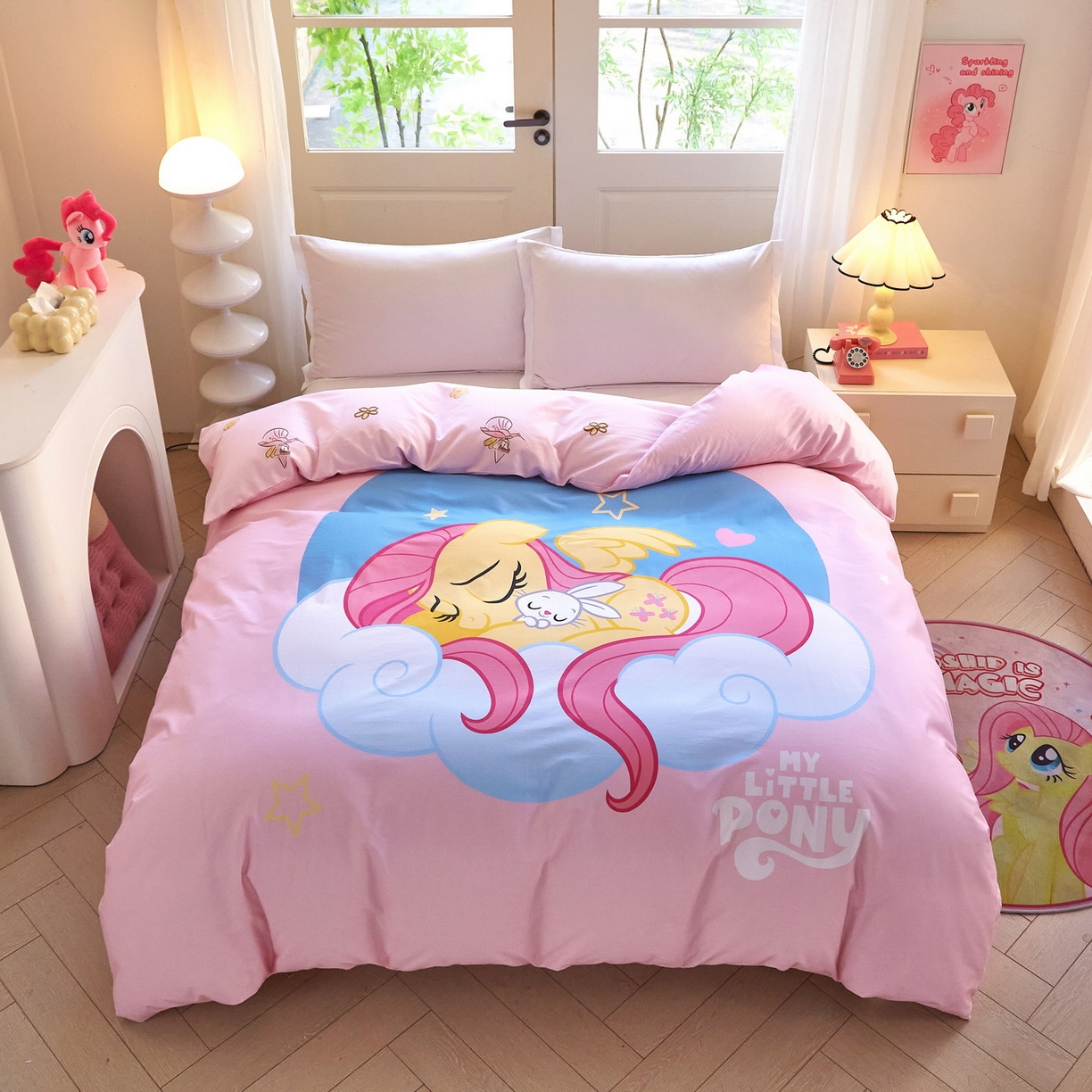 91家纺网 家纺一手货源 找家纺 蘭菲家纺 2026新款全棉纯棉大版卡通单被套被套单件-小马宝莉 晚安.宝莉