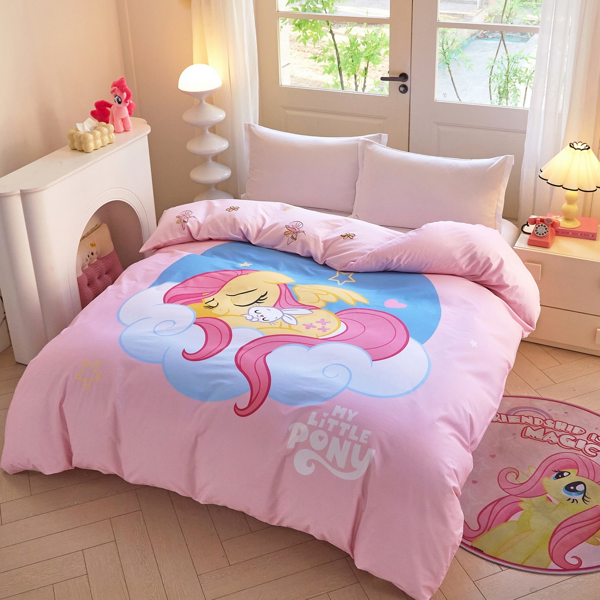 91家纺网 家纺一手货源 找家纺 蘭菲家纺 2026新款全棉纯棉大版卡通单被套被套单件-小马宝莉 晚安.宝莉