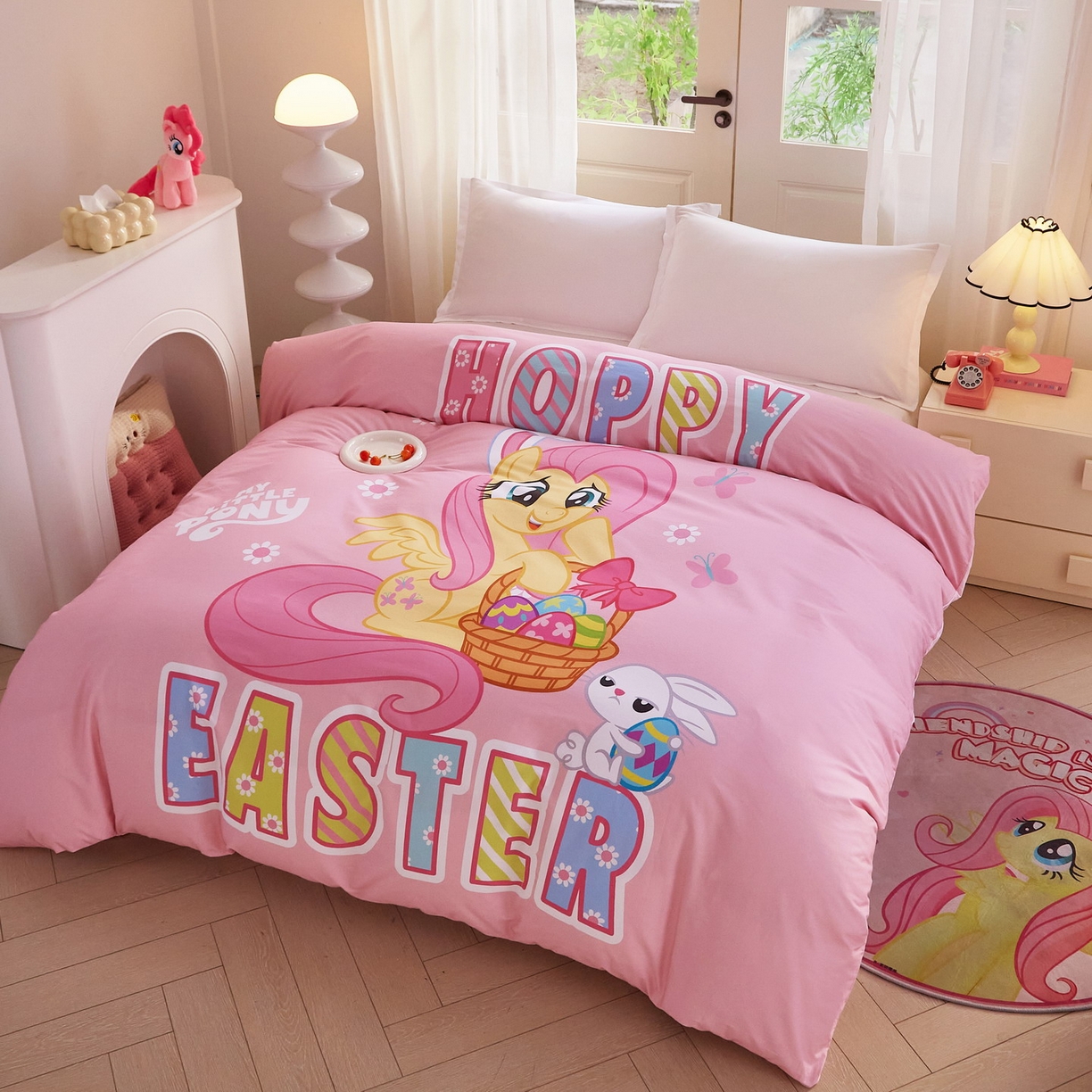 91家纺网 家纺一手货源 找家纺 蘭菲家纺 2026新款全棉纯棉大版卡通单被套被套单件-小马宝莉 粉色.宝莉