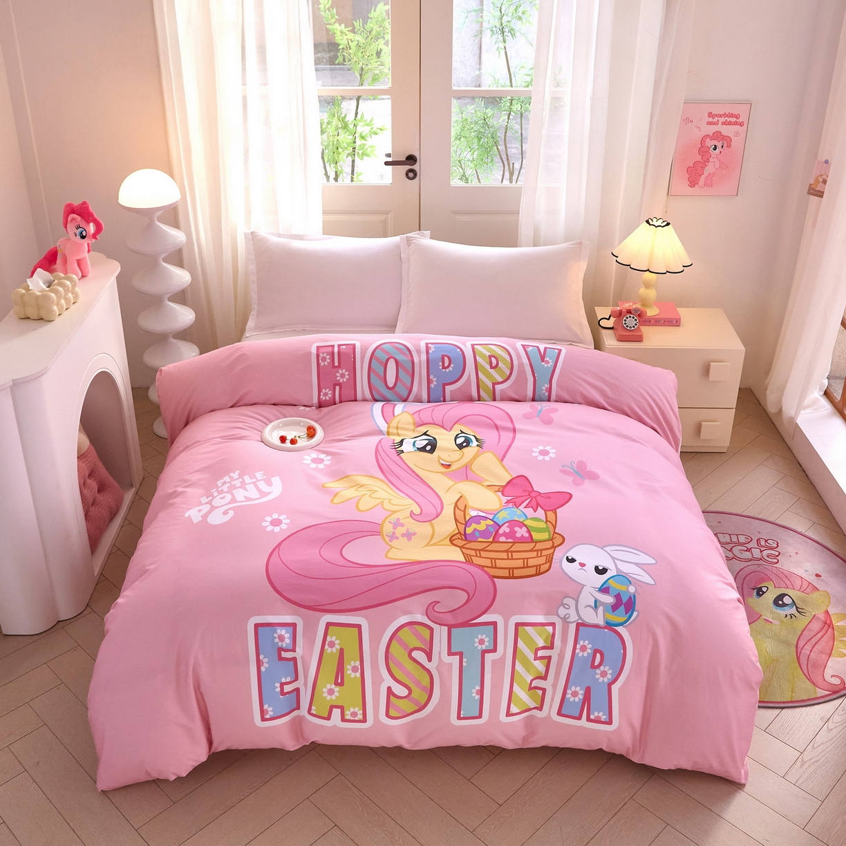 91家纺网 家纺一手货源 找家纺 蘭菲家纺 2026新款全棉纯棉大版卡通单被套被套单件-小马宝莉 粉色.宝莉