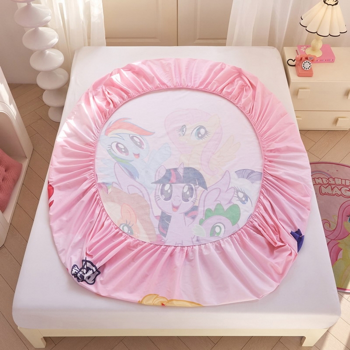 91家纺网 家纺一手货源 找家纺 （总）蘭菲家纺 2026新款全棉纯棉大版卡通单床笠床笠单件-小马宝莉