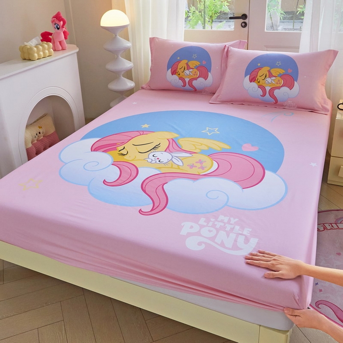 91家纺网 家纺一手货源 找家纺 （总）蘭菲家纺 2026新款全棉纯棉大版卡通单床笠床笠单件-小马宝莉