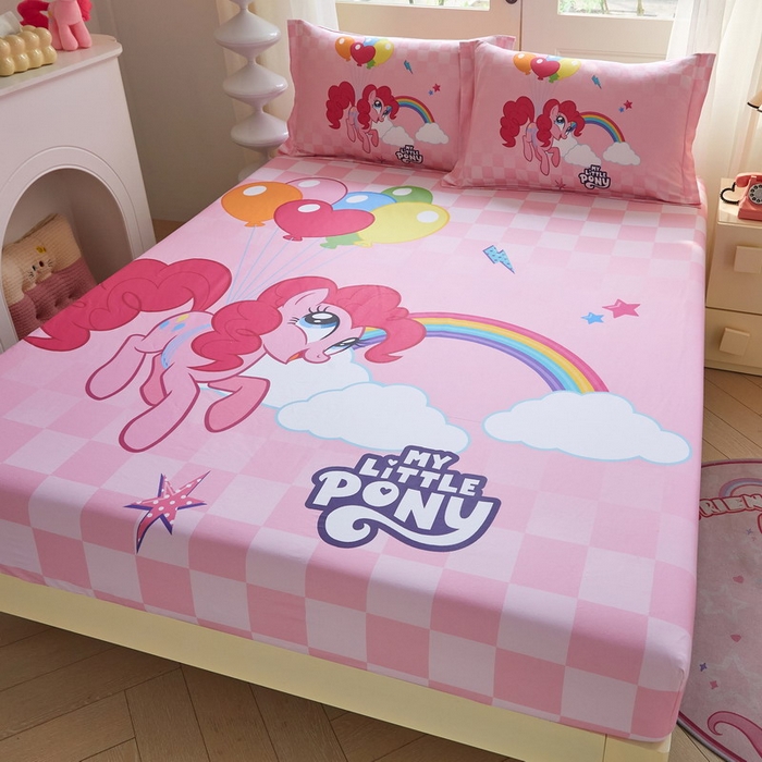 91家纺网 家纺一手货源 找家纺 （总）蘭菲家纺 2026新款全棉纯棉大版卡通单床笠床笠单件-小马宝莉