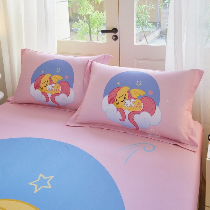 91家纺网 家纺一手货源 找家纺 蘭菲家纺 2026新款全棉纯棉大版卡通单床笠床笠单件-小马宝莉 晚安.宝莉