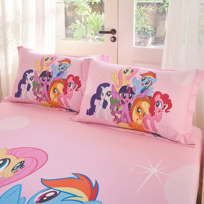 91家纺网 家纺一手货源 找家纺 蘭菲家纺 2026新款全棉纯棉大版卡通单床笠床笠单件-小马宝莉 大家族.宝莉