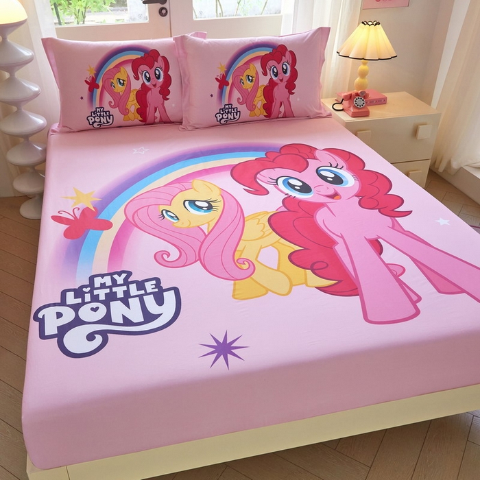 91家纺网 家纺一手货源 找家纺 蘭菲家纺 2026新款全棉纯棉大版卡通单床笠床笠单件-小马宝莉 伙伴.宝莉