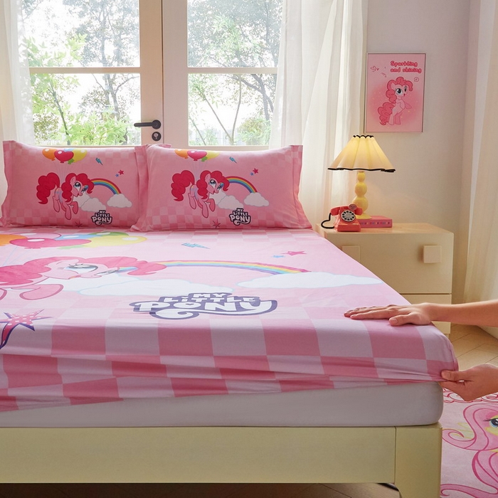 91家纺网 家纺一手货源 找家纺 蘭菲家纺 2026新款全棉纯棉大版卡通单床笠床笠单件-小马宝莉 摩登.宝莉