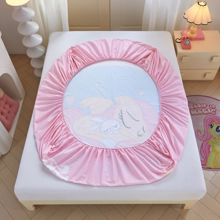 91家纺网 家纺一手货源 找家纺 蘭菲家纺 2026新款全棉纯棉大版卡通单床笠床笠单件-小马宝莉 晚安.宝莉