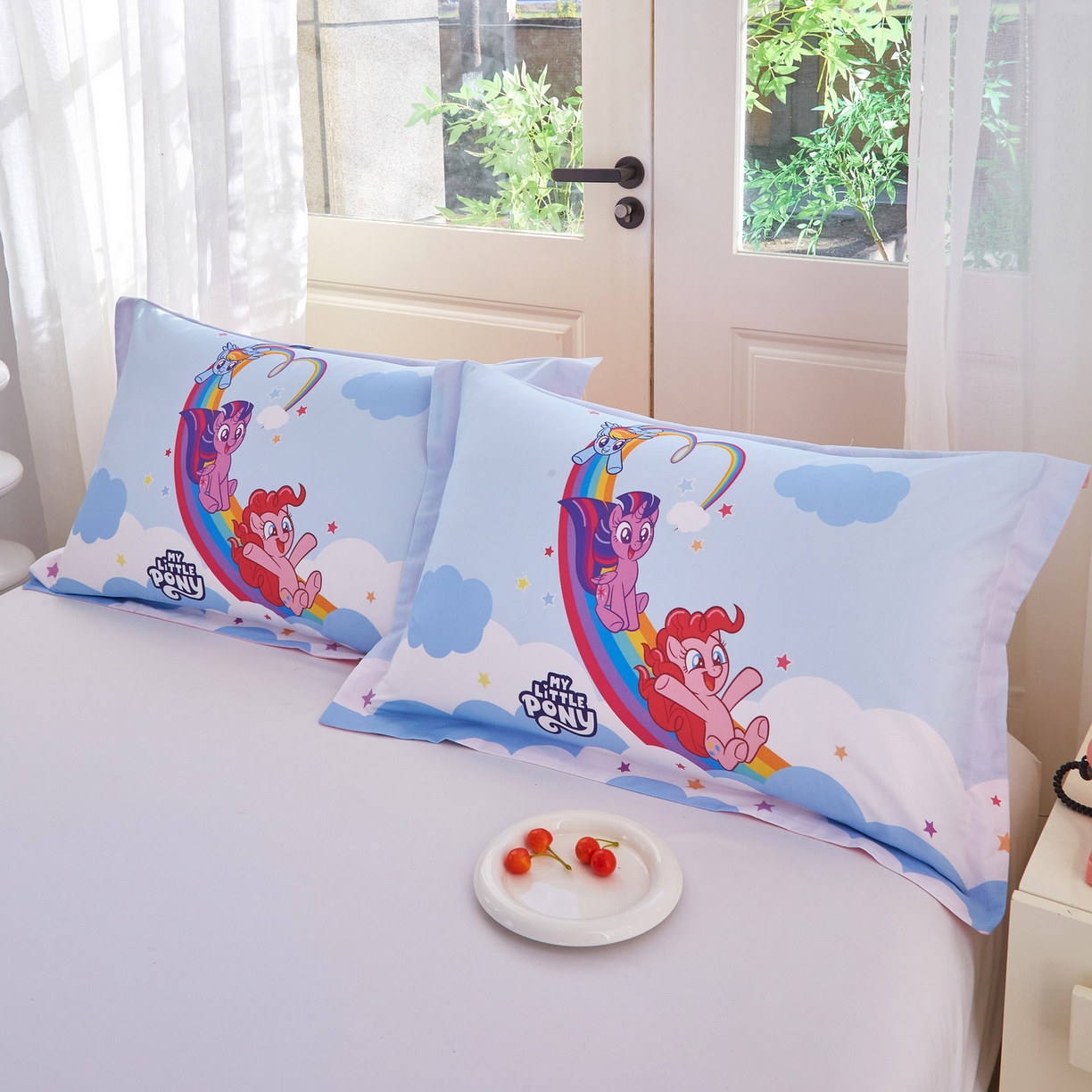 91家纺网 家纺一手货源 找家纺 蘭菲家纺 2026新款全棉纯棉大版卡通单枕套枕套单件-小马宝莉 嗨皮.宝莉