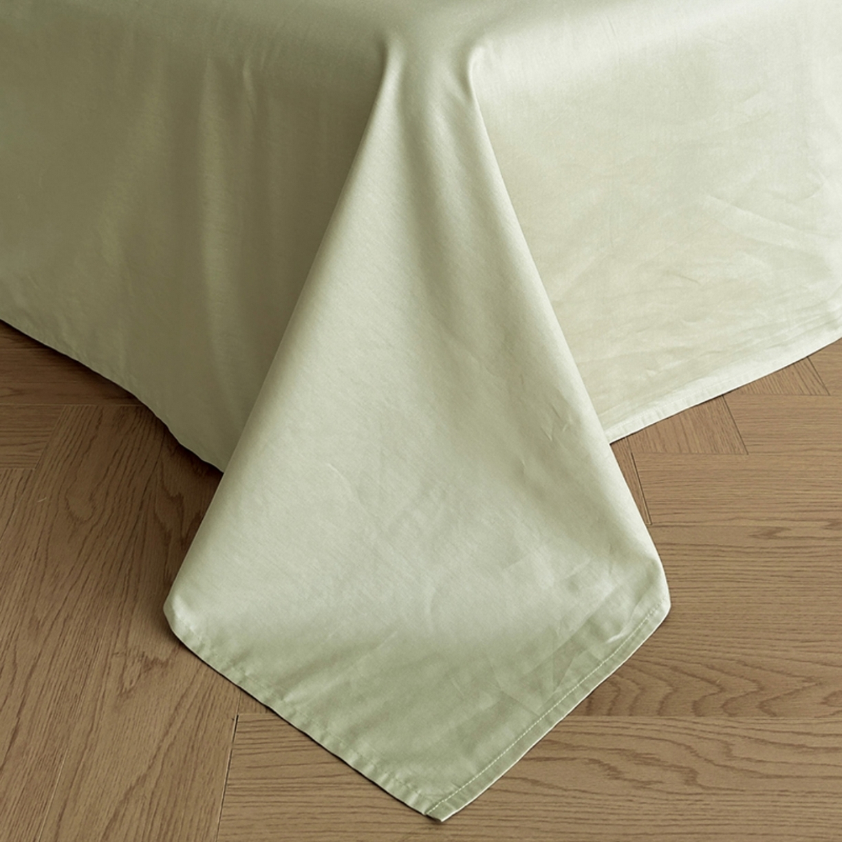 91家纺网 家纺一手货源 找家纺 莱茵家居 2026新款A类60支长绒棉纯棉提花贡缎大提花四件套光泽绸缎感轻奢风 湫波-绿