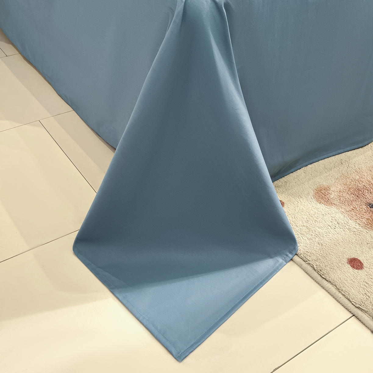 91家纺网 家纺一手货源 找家纺 莱茵家居 2026新款A类全棉纯棉色织大提花贝壳边四件套-序语松间系列 序语-蓝