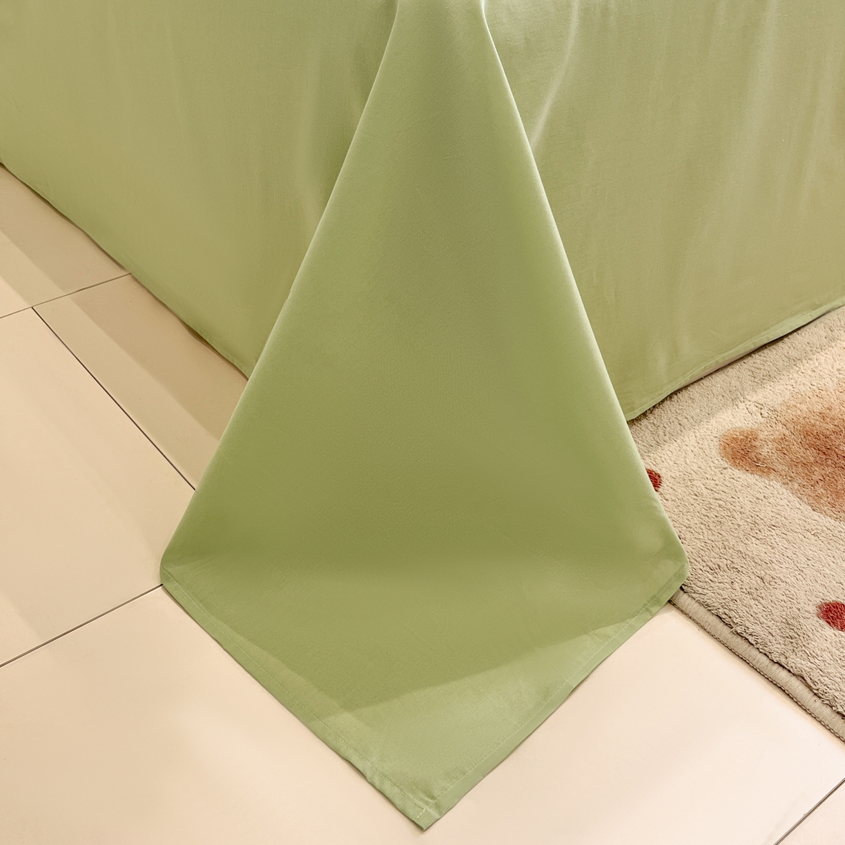 91家纺网 家纺一手货源 找家纺 莱茵家居 2026新款A类全棉纯棉色织大提花贝壳边四件套-序语松间系列 序语-绿