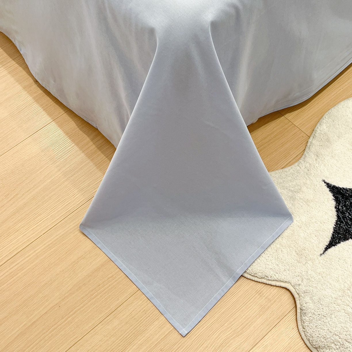 91家纺网 家纺一手货源 找家纺 莱茵家居 2026新款A类全棉华夫格印花贝壳边套件-华夫系列 华夫-蓝铃