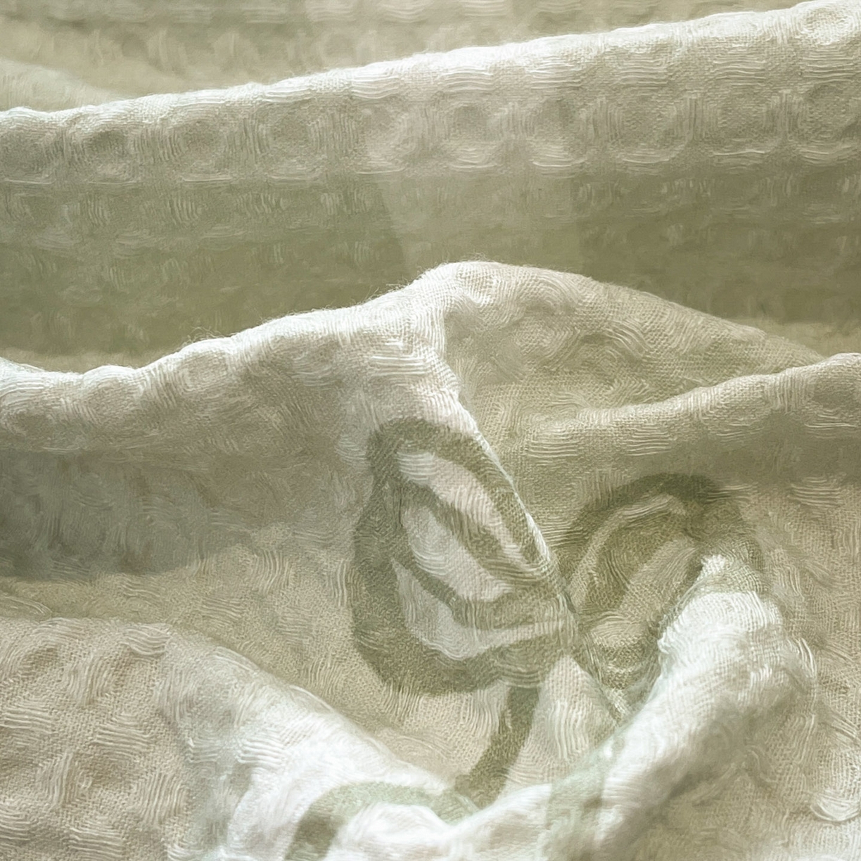 91家纺网 家纺一手货源 找家纺 莱茵家居 2026新款A类全棉华夫格印花贝壳边套件-华夫系列 华夫-青提