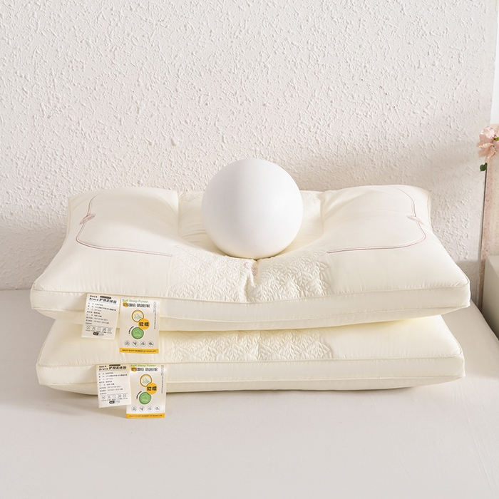 91家纺网 家纺一手货源 找家纺 雅晨枕芯 2026新款绣花款遇见锦鲤分区定型枕学生枕头成人枕芯 遇见锦鲤-白色一对装