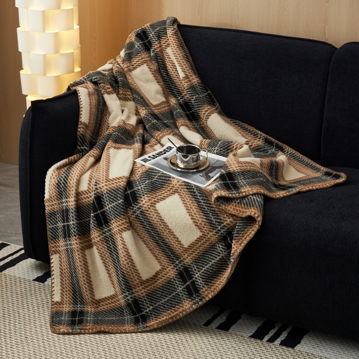 91家纺网 家纺一手货源 找家纺 莱家富 2026新款加厚高端仿羊绒毛毯沙发盖毯午睡盖被双层复古四季毯礼盒装 贝蒂斯