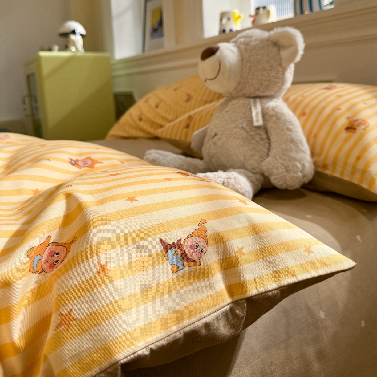 91家纺网 家纺一手货源 找家纺 （总）呗旺鹿 2026新款全棉纯棉40支13070卡通印花四件套-场景二