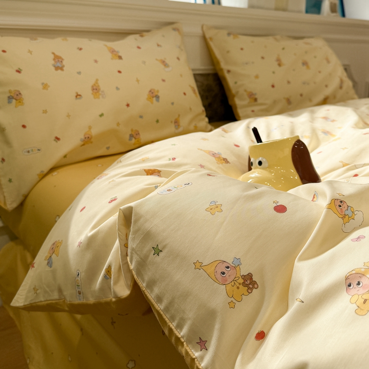 呗旺鹿 2026新款全棉纯棉40支13070卡通印花四件套-场景二 可爱星人