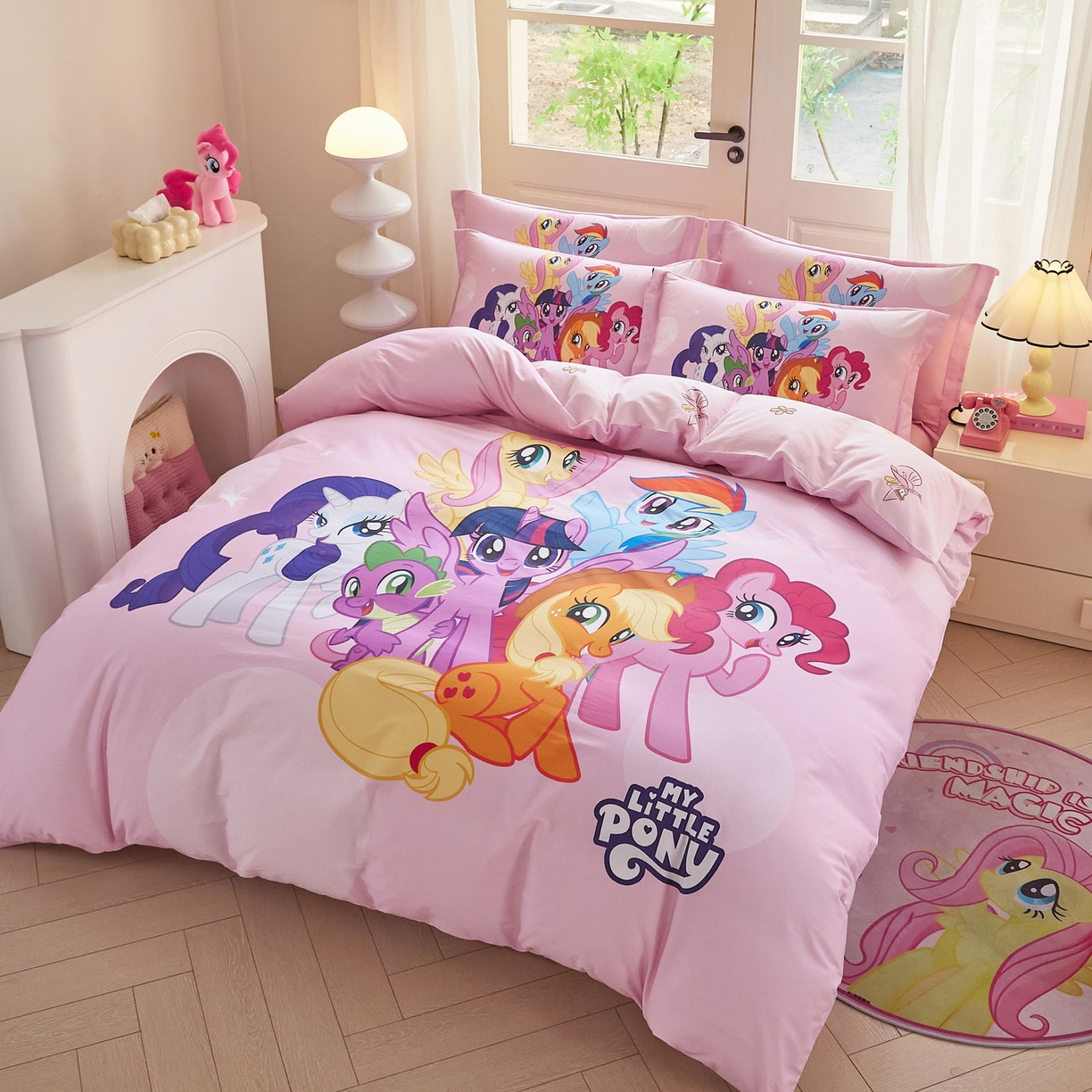 91家纺网 家纺一手货源 找家纺 （总）蘭菲家纺 2026新款全棉纯棉大版卡通四件套-小马宝莉