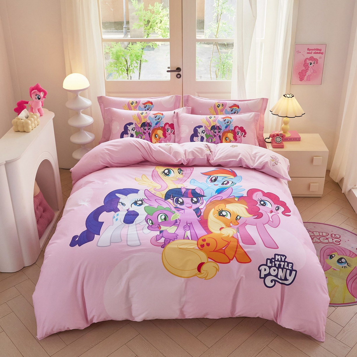 91家纺网 家纺一手货源 找家纺 （总）蘭菲家纺 2026新款全棉纯棉大版卡通四件套-小马宝莉