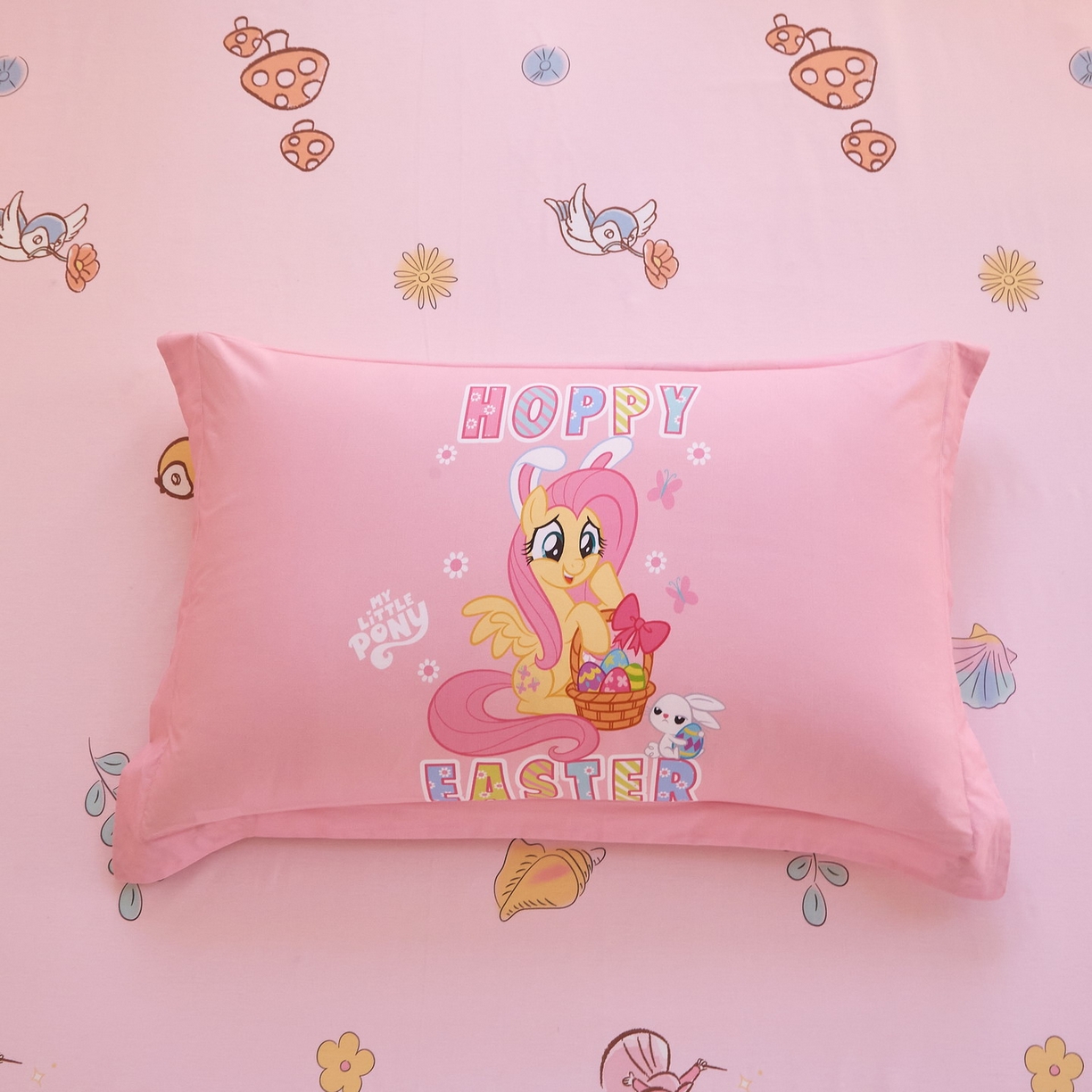 91家纺网 家纺一手货源 找家纺 蘭菲家纺 2026新款全棉纯棉大版卡通四件套-小马宝莉 粉色.宝莉