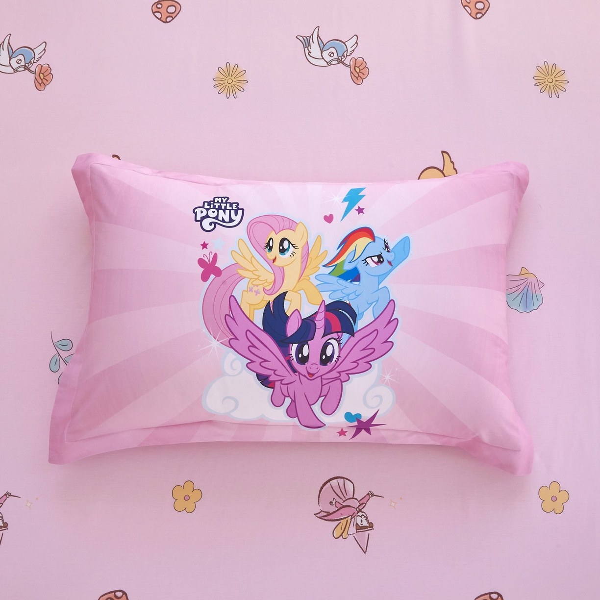 91家纺网 家纺一手货源 找家纺 蘭菲家纺 2026新款全棉纯棉大版卡通四件套-小马宝莉 飞翔.宝莉